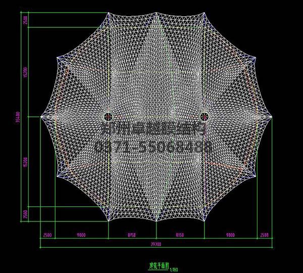 新郑中兴广场膜结构景观设计建筑平面图